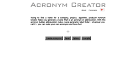 What Acronymcreator.net website looked like in 2017 (6 years ago)