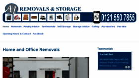 What Ajremovalsandstorage.co.uk website looked like in 2017 (6 years ago)