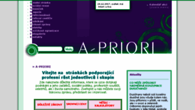 What A-priori.cz website looked like in 2017 (7 years ago)