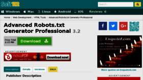What Advanced-robots-txt-generator-professional.soft112.com website looked like in 2018 (6 years ago)