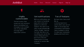 What Anthbot.com website looked like in 2018 (6 years ago)