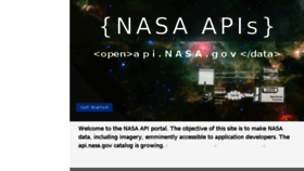 What Api.nasa.gov website looked like in 2018 (6 years ago)