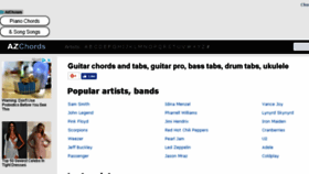 What Azchords.com website looked like in 2018 (6 years ago)