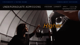 What Admissions.nd.edu website looked like in 2018 (6 years ago)