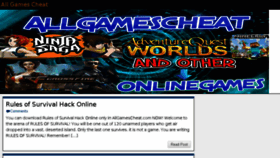 What Allgamescheat.com website looked like in 2018 (6 years ago)