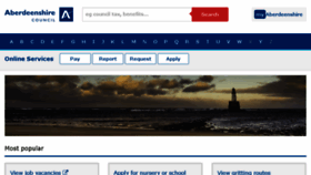 What Aberdeenshire.gov.uk website looked like in 2018 (6 years ago)