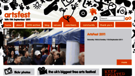 What Artsfest.org.uk website looked like in 2011 (12 years ago)