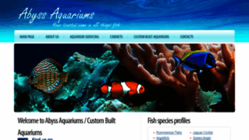 What Abyssaquariums.com website looked like in 2018 (6 years ago)