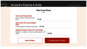 What Armandspizzeriagrillemenu.com website looked like in 2018 (6 years ago)