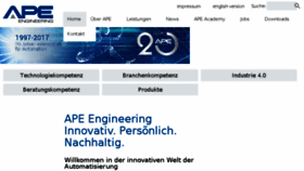 What Ape-engineering.de website looked like in 2018 (6 years ago)