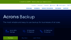What Acronis.co.uk website looked like in 2018 (6 years ago)