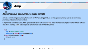 What Amphp.org website looked like in 2018 (6 years ago)