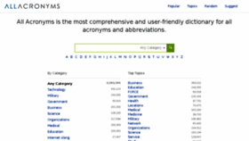 What All-acronyms.com website looked like in 2018 (6 years ago)