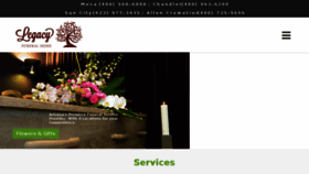 What Azlegacyfuneralhome.com website looked like in 2018 (6 years ago)