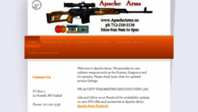 What Apachearms.us website looked like in 2018 (5 years ago)
