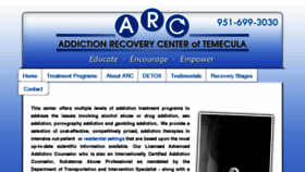 What Addictionrecoverycenteroftemecula.com website looked like in 2018 (5 years ago)