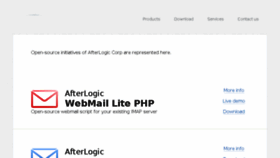 What Afterlogic.org website looked like in 2018 (5 years ago)