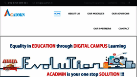 What Acadmin.in website looked like in 2018 (5 years ago)