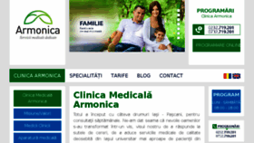 What Armonica.ro website looked like in 2018 (5 years ago)