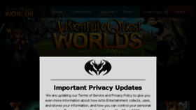 What Aqworlds.com website looked like in 2018 (5 years ago)