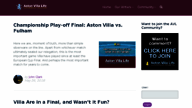 What Astonvillalife.com website looked like in 2018 (5 years ago)