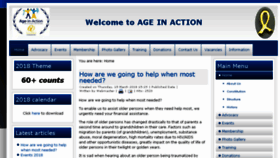 What Age-in-action.co.za website looked like in 2018 (5 years ago)