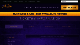 What Aladdinthemusical.com.au website looked like in 2018 (5 years ago)