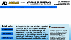 What Andidrain.co.uk website looked like in 2018 (5 years ago)