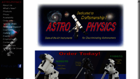 What Astro-physics.com website looked like in 2018 (5 years ago)
