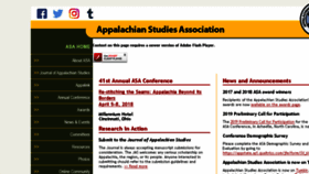 What Appalachianstudies.org website looked like in 2018 (5 years ago)