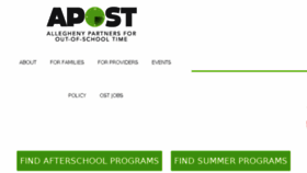 What Afterschoolpgh.org website looked like in 2018 (5 years ago)