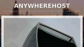 What Anywherehost.com website looked like in 2018 (5 years ago)