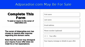What Adparadise.com website looked like in 2018 (5 years ago)