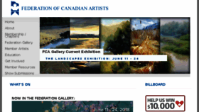 What Artists.ca website looked like in 2018 (5 years ago)