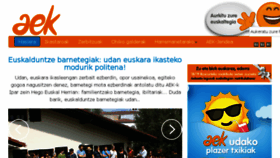 What Aek.eus website looked like in 2018 (5 years ago)