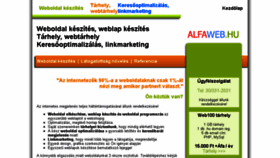 What Alfaweb.hu website looked like in 2018 (5 years ago)