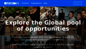 What Aiesec.in website looked like in 2018 (5 years ago)