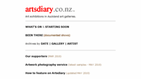What Artsdiary.co.nz website looked like in 2018 (5 years ago)