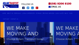What Adlamtransport.com.au website looked like in 2018 (5 years ago)