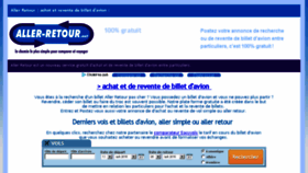 What Aller-retour.net website looked like in 2018 (5 years ago)