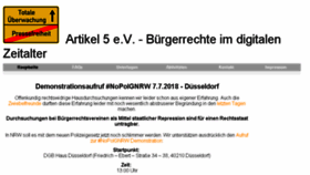 What Artikel5ev.de website looked like in 2018 (5 years ago)
