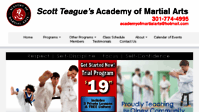 What Academyofmartialarts.net website looked like in 2018 (5 years ago)
