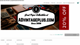 What Advintageplus.com website looked like in 2018 (7 years ago)