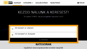 What Aranyoldalak.hu website looked like in 2018 (5 years ago)
