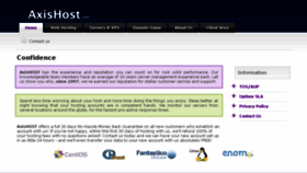 What Axishost.com website looked like in 2018 (5 years ago)