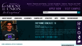 What Admission.mountunion.edu website looked like in 2018 (5 years ago)