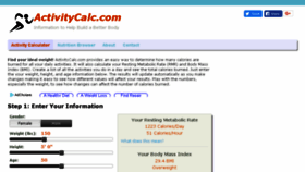 What Activitycalc.com website looked like in 2018 (5 years ago)