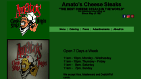 What Amatoscheesesteaks.com website looked like in 2018 (5 years ago)