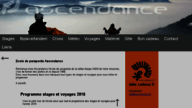 What Ascendance.fr website looked like in 2018 (5 years ago)