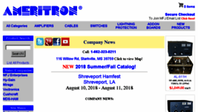 What Ameritron.com website looked like in 2018 (5 years ago)